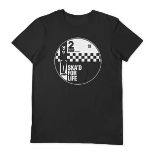 2 TONE Ska’d For Life Black Large Unisex T-Shirt