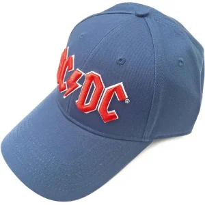 AC/DC Denim Blue Red Logo Baseball Cap