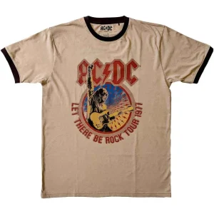 AC/DC Let There Be Rock Tour ’77 Ringer Sand X-Large T-Shirt