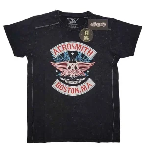 Aerosmith Boston Pride Wash Black X-Large T-Shirt