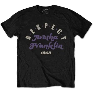 Aretha Franklin Respect Black Medium T-Shirt