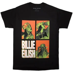 Billie Eilish 3 Photo Logo Black Medium T-Shirt