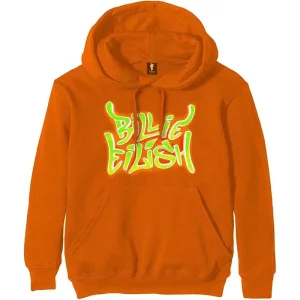 Billie Eilish Airbrush Flames Orange X-Large Hoodie
