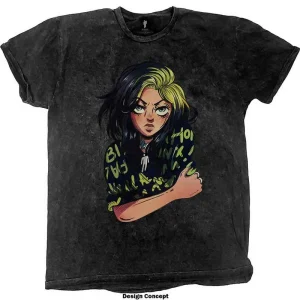 Billie Eilish Anime Billie Wash Black XX-Large T-Shirt