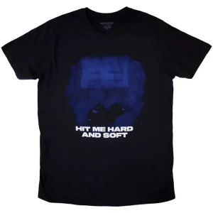 Billie Eilish Hit Me Hard And Soft Blue Lines Black Small T-Shirt