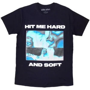 Billie Eilish Hit Me Hard And Soft Negative Navy Blue Large T-Shirt