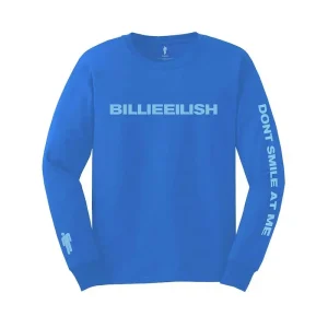 Billie Eilish Smile Mid Blue Long Sleeve X-Large T-Shirt