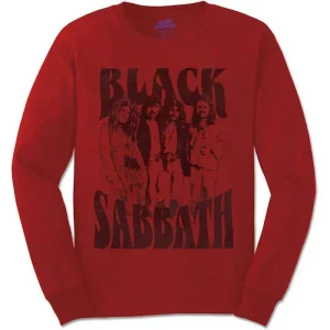 Black Sabbath Band & Logo Red Long Sleeve Small T-Shirt