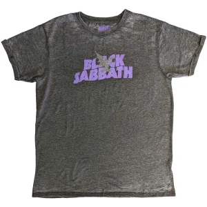 Black Sabbath Burnout Charcoal Grey Small T-Shirt