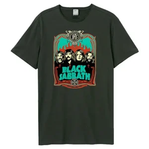 Black Sabbath Flames Charcoal Grey Large T-Shirt