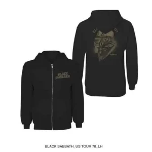 Black Sabbath Tour 1978 Large Zipped Hoodie