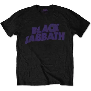 Black Sabbath Wavy Logo Vintage Black Medium T-Shirt