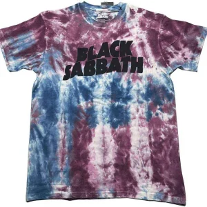 Black Sabbath Wavy Logo Wash Blue & Red X-Large T-Shirt