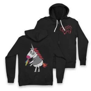 Black Unicorn Zip Up Hoodie