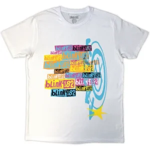 Blink-182 Multi Stacked Logo White X-Large T-Shirt