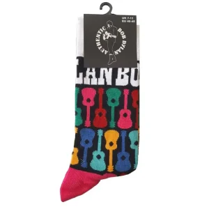 Bob Dylan Unisex Ankle Socks: Guitar Pattern (Uk Size 7 – 11)