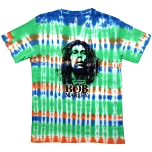 Bob Marley Black & White Logo Dip-Dye On White Large T-Shirt