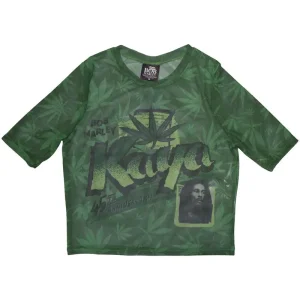 Bob Marley Kaya Mesh Cropped Green Ladies X-Small T-Shirt