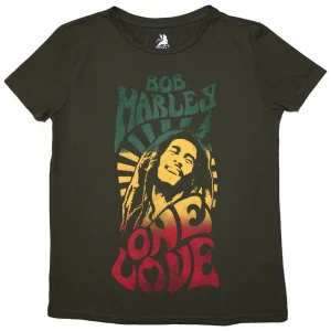 Bob Marley One Love Gradient Green Ladies Large T-Shirt