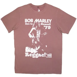 Bob Marley Stone Wash Hawaii Kashmir Red Small T-Shirt