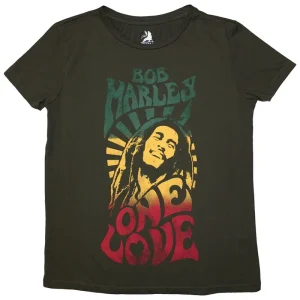 Bob Marley Stone Wash One Love Gradient Green Medium T-Shirt