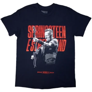 Bruce Springsteen Tour ’24 Guitar Photo Navy Blue Large T-Shirt