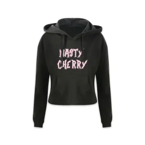 Cropped Logo Hoodie Black