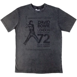 David Bowie Rainbow Theatre Stone Wash Grey Large T-Shirt