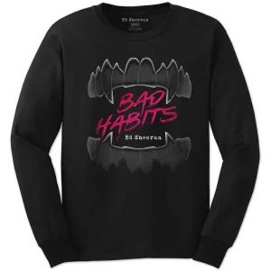 Ed Sheeran Bad Habits Black Large Long Sleeve T-Shirt