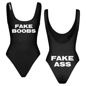 Fake Boobs/Ass Black Swimsuit