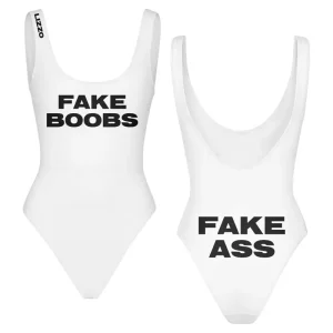 Fake Boobs/Ass White Swimsuit