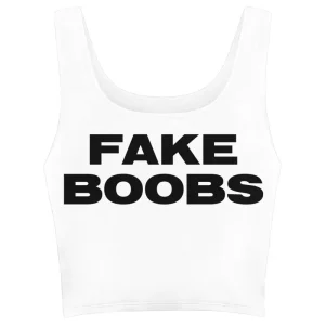 Fake Boobs White Crop Top