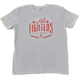 Foo Fighters 100% Organic Version 2 White X-Large T-Shirt