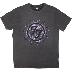 Foo Fighters Wheel Logo Shadow Stone Wash Charcoal Grey Large T-Shirt