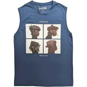 Gorillaz Demon Days Denim Blue Large Tank T-Shirt