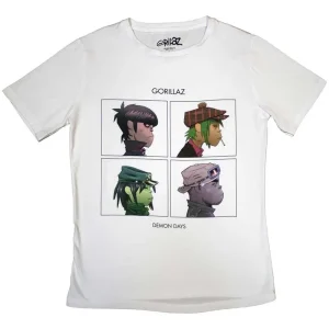 Gorillaz Demon Days White Ladies Medium T-Shirt