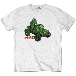 Gorillaz Green Jeep White X-Large T-Shirt