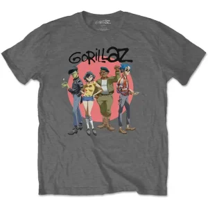 Gorillaz Group Circle Rise Charcoal Grey Small T-Shirt