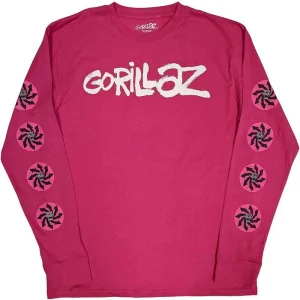 Gorillaz Repeat Pazuzu Pink Small Long Sleeve T-Shirt