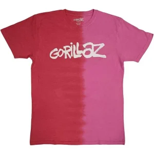 Gorillaz Two-Tone Brush Logo Red and Pink X-Large T-Shirt