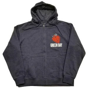 Green Day American Idiot Navy Blue X-Large Zipped Hoodie