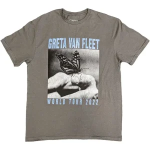 Greta Van Fleet World Tour Butterfly Charcoal Grey Large T-Shirt