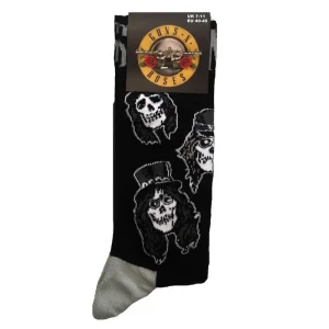 Guns N’ Roses Unisex Ankle Socks: Skulls Band Monochrome (Uk Size 7 – 11)
