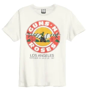 Guns ‘N’ Roses Vintage Bullet Amplified White X-Large Unisex T-Shirt