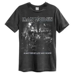 Iron Maiden Life Or Death Amplified Vintage Charcoal Medium Unisex T-Shirt