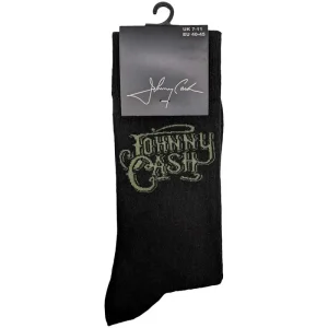 Johnny Cash Unisex Ankle Socks: Text Logo (Uk Size 7 – 11)