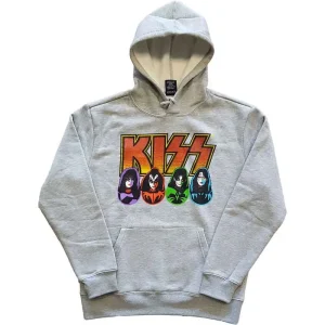 KISS Logo, Faces & Icons Grey X-Large Hoodie