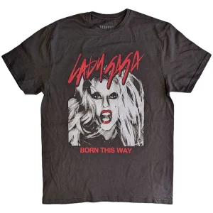Lady Gaga Born This Way Charcoal Grey Large T-Shirt