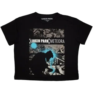 Linkin Park Meteora Drip Collage Cropped Black Ladies X-Large T-Shirt