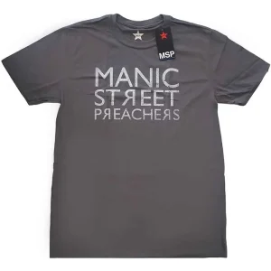 Manic Street Preachers Reversed Logo Charcoal Grey X-Large Unisex T-Shirt